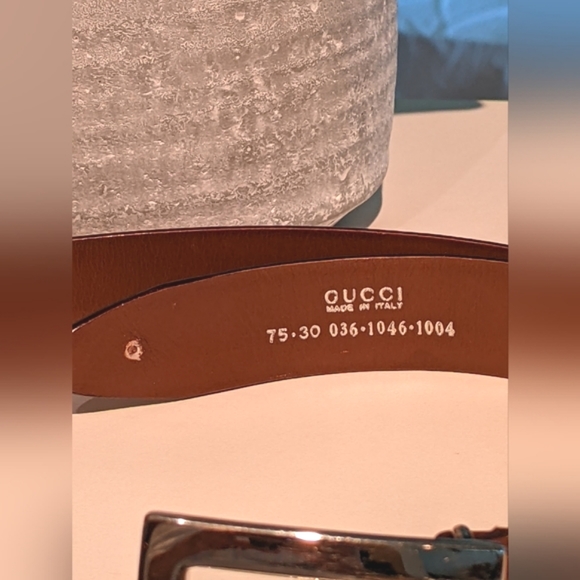 GUCCI VINTAGE LEATHER BELT - Picture 4 of 6